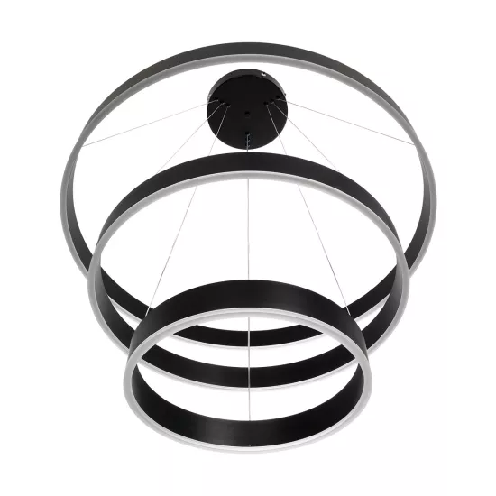 kelvo® VENOM 61188-DECO Μοντέρνο Κρεμαστό Φωτιστικό Οροφής LED 120W 14158lm 120° AC 220-240V IP20 Ρυθμιζόμενο Λευκό CCT με Χειριστήριο από 2700K έως 6000K Dimmable - Lumileds SMD Chip - Μαύρο Ματ - Μ80 x Π80 x Υ60cm - 3 Χρόνια Εγγύηση