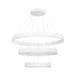 kelvo® VENOM 61189 Μοντέρνο Κρεμαστό Φωτιστικό Οροφής LED 120W 14158lm 120° AC 220-240V IP20 Ρυθμιζόμενο Λευκό CCT με Χειριστήριο από 2700K έως 6000K Dimmable - Lumileds SMD Chip - Λευκό Ματ - Μ80 x Π80 x Υ60cm - 3 Χρόνια Εγγύηση