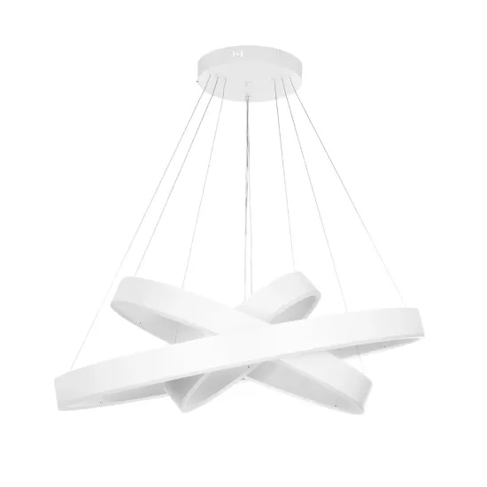 kelvo® VENOM 61189-DECO Μοντέρνο Κρεμαστό Φωτιστικό Οροφής LED 120W 14158lm 120° AC 220-240V IP20 Ρυθμιζόμενο Λευκό CCT με Χειριστήριο από 2700K έως 6000K Dimmable - Lumileds SMD Chip - Λευκό Ματ - Μ80 x Π80 x Υ60cm - 3 Χρόνια Εγγύηση