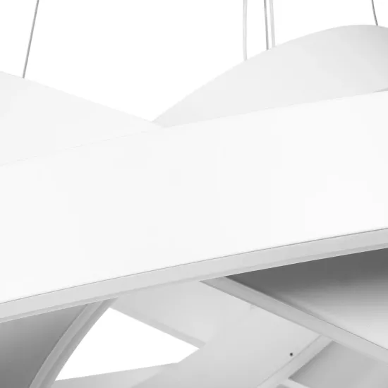 kelvo® VENOM 61189-DECO Μοντέρνο Κρεμαστό Φωτιστικό Οροφής LED 120W 14158lm 120° AC 220-240V IP20 Ρυθμιζόμενο Λευκό CCT με Χειριστήριο από 2700K έως 6000K Dimmable - Lumileds SMD Chip - Λευκό Ματ - Μ80 x Π80 x Υ60cm - 3 Χρόνια Εγγύηση