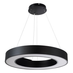 RA 61194 Μοντέρνο Κρεμαστό Φωτιστικό Οροφής LED 67W 7370lm 120° AC 220-240V IP20 Ρυθμιζόμενο Λευκό CCT με Χειριστήριο από 2700K έως 6000K Dimmable - Lumileds SMD Chip - Μαύρο Ματ - Μ60 x Π60 x Υ8cm - 3 Χρόνια Εγγύηση