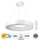 RA 61195 Κρεμαστό Φωτιστικό Δαχτυλίδι-Κύκλος LED CCT 67W 7370lm 120° AC 220-240V - Εναλλαγή Φωτισμού μέσω Τηλεχειριστηρίου All In One Ψυχρό 6000k+Φυσικό 4500k+Θερμό 2700k Dimmable Φ60cm - Λευκό - 3 Years Warranty