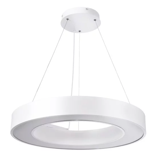 RA 61195 Μοντέρνο Κρεμαστό Φωτιστικό Οροφής LED 67W 7370lm 120° AC 220-240V IP20 Ρυθμιζόμενο Λευκό CCT με Χειριστήριο από 2700K έως 6000K Dimmable - Lumileds SMD Chip - Λευκό Ματ - Μ60 x Π60 x Υ8cm - 3 Χρόνια Εγγύηση