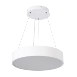 BURTON 61201 Μοντέρνο Κρεμαστό Φωτιστικό Οροφής LED 67W 7370lm 120° AC 220-240V IP20 Ρυθμιζόμενο Λευκό CCT με Χειριστήριο από 2700K έως 6000K Dimmable - Lumileds SMD Chip - Λευκό Ματ - Μ40 x Π40 x Υ8cm - 3 Χρόνια Εγγύηση