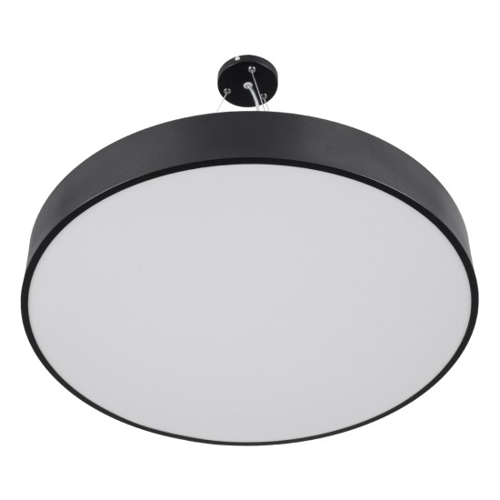 BURTON 61202 Μοντέρνο Κρεμαστό Φωτιστικό Οροφής LED 75W 8625lm 120° AC 220-240V IP20 Ρυθμιζόμενο Λευκό CCT με Χειριστήριο από 2700K έως 6000K Dimmable - Lumileds SMD Chip - Μαύρο Ματ - Μ60 x Π60 x Υ8cm - 3 Χρόνια Εγγύηση