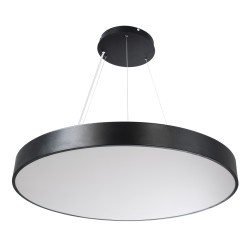 BURTON 61204 Μοντέρνο Κρεμαστό Φωτιστικό Οροφής LED 100W 11020lm 120° AC 220-240V IP20 Ρυθμιζόμενο Λευκό CCT με Χειριστήριο από 2700K έως 6000K Dimmable - Lumileds SMD Chip - Μαύρο Ματ - Μ80 x Π80 x Υ8cm - 3 Χρόνια Εγγύηση
