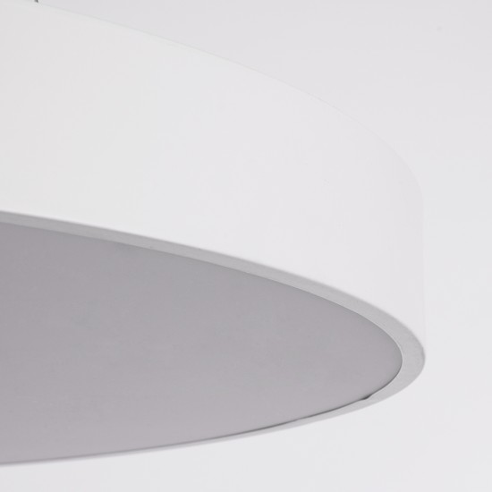 BURTON 61205 Μοντέρνο Κρεμαστό Φωτιστικό Οροφής LED 100W 11020lm 120° AC 220-240V IP20 Ρυθμιζόμενο Λευκό CCT με Χειριστήριο από 2700K έως 6000K Dimmable - Lumileds SMD Chip - Λευκό Ματ - Μ80 x Π80 x Υ8cm - 3 Χρόνια Εγγύηση