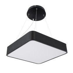 KAMALA 61206-P Μοντέρνο Κρεμαστό Φωτιστικό Οροφής LED 67W 7370lm 120° AC 220-240V IP20 Ρυθμιζόμενο Λευκό CCT με Χειριστήριο από 2700K έως 6000K Dimmable - Lumileds SMD Chip - Μαύρο Ματ - Μ40 x Π40 x Υ8cm - 3 Χρόνια Εγγύηση