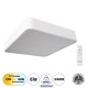 KAMALA 61207-S Πλαφονιέρα Οροφής LED CCT 67W 7370lm 120° AC 220-240V - Εναλλαγή Φωτισμού μέσω Τηλεχειριστηρίου All In One Ψυχρό 6000k+Φυσικό 4500k+Θερμό 2700k Dimmable Μ40 x Π40 x Υ8cm - Λευκό - 3 Years Warranty