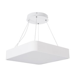 KAMALA 61207 Μοντέρνο Κρεμαστό Φωτιστικό Οροφής LED 67W 7370lm 120° AC 220-240V IP20 Ρυθμιζόμενο Λευκό CCT με Χειριστήριο από 2700K έως 6000K Dimmable - Lumileds SMD Chip - Λευκό Ματ - Μ40 x Π40 x Υ8cm - 3 Χρόνια Εγγύηση