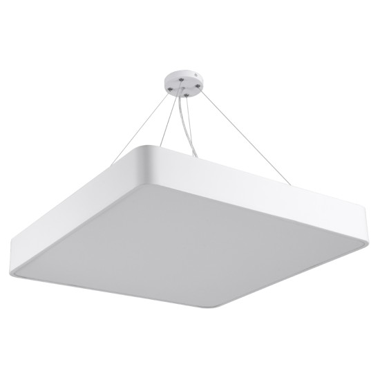 KAMALA 61209 Μοντέρνο Κρεμαστό Φωτιστικό Οροφής LED 75W 8625lm 120° AC 220-240V IP20 Ρυθμιζόμενο Λευκό CCT με Χειριστήριο από 2700K έως 6000K Dimmable - Lumileds SMD Chip - Λευκό Ματ - Μ60 x Π60 x Υ8cm - 3 Χρόνια Εγγύηση