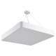 KAMALA 61209 Μοντέρνο Κρεμαστό Φωτιστικό Οροφής LED 75W 8625lm 120° AC 220-240V IP20 Ρυθμιζόμενο Λευκό CCT με Χειριστήριο από 2700K έως 6000K Dimmable - Lumileds SMD Chip - Λευκό Ματ - Μ60 x Π60 x Υ8cm - 3 Χρόνια Εγγύηση