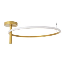 VERONA 61225 Μοντέρνο Φωτιστικό Οροφής LED 36W 4032lm 360° AC 220-240V IP20 Ρυθμιζόμενο Λευκό CCT με On/Off 2700K/4500K/6000K - Lumileds SMD Chip - Χρυσό Βούρτσας - Μ60 x Π60 x Υ23cm - 3 Χρόνια Εγγύηση