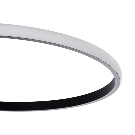 CIRCUO 61229 Μοντέρνο Φωτιστικό Οροφής LED 75W 8400lm 360° AC 220-240V IP20 Ρυθμιζόμενο Λευκό CCT με Χειριστήριο από 2700K έως 6000K Dimmable - Lumileds SMD Chip - Μαύρο Ματ - Μ53 x Π42.5 x Υ9cm - 3 Χρόνια Εγγύηση