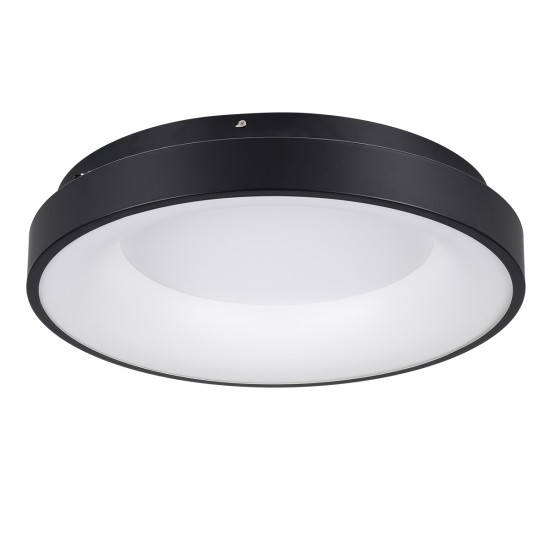 SALEM 61233 Πλαφονιέρα Οροφής Δαχτυλίδι-Κύκλος LED CCT 75W 8625lm 120° AC 220-240V - Εναλλαγή Φωτισμού μέσω Τηλεχειριστηρίου All In One Ψυχρό 6000k+Φυσικό 4500k+Θερμό 2700k Dimmable Φ45cm - Μαύρο - 3 Years Warranty