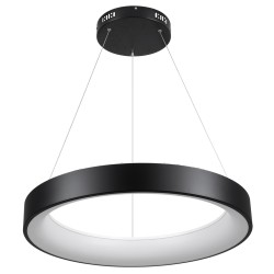SALEM 61245 Μοντέρνο Κρεμαστό Φωτιστικό Οροφής LED 105W 12075lm 120° AC 220-240V IP20 Ρυθμιζόμενο Λευκό CCT με Χειριστήριο από 2700K έως 6000K Dimmable - Lumileds SMD Chip - Μαύρο Ματ - Μ60 x Π60 x Υ7cm - 3 Χρόνια Εγγύηση