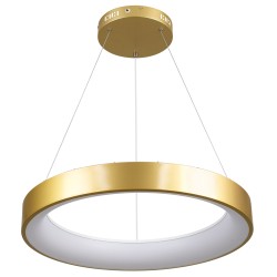 SALEM 61247 Μοντέρνο Κρεμαστό Φωτιστικό Οροφής LED 105W 12075lm 120° AC 220-240V IP20 Ρυθμιζόμενο Λευκό CCT με Χειριστήριο από 2700K έως 6000K Dimmable - Lumileds SMD Chip - Χρυσό - Μ60 x Π60 x Υ7cm - 3 Χρόνια Εγγύηση