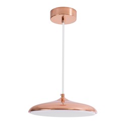 BARON 61253 Μοντέρνο Κρεμαστό Φωτιστικό Οροφής LED 12W 1440lm 120° AC 220-240V IP20 Ρυθμιζόμενο Λευκό CCT με On/Off 2700K/4500K/6000K - Lumileds SMD Chip - Ροζ Χρυσό - Μ25 x Π25 x Υ8cm - 3 Χρόνια Εγγύηση