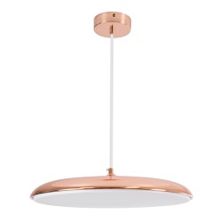 BARON 61256 Μοντέρνο Κρεμαστό Φωτιστικό Οροφής LED 24W 2880lm 120° AC 220-240V IP20 Ρυθμιζόμενο Λευκό CCT με On/Off 2700K/4500K/6000K - Lumileds SMD Chip - Ροζ Χρυσό - Μ40 x Π40 x Υ10cm - 3 Χρόνια Εγγύηση