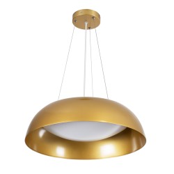 ANATOLIA 61268 Μοντέρνο Κρεμαστό Φωτιστικό Οροφής LED 60W 6900lm 120° AC 220-240V IP20 Ρυθμιζόμενο Λευκό CCT με Χειριστήριο από 2700K έως 6000K Dimmable - Lumileds SMD Chip - Χρυσό - Μ43 x Π43 x Υ11cm - 3 Χρόνια Εγγύηση