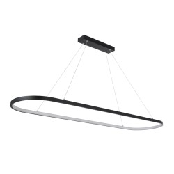 BOLIVAR 61271 Μοντέρνο Κρεμαστό Φωτιστικό Οροφής LED 54W 6210lm 360° AC 220-240V IP20 Ρυθμιζόμενο Λευκό CCT με Χειριστήριο από 2700K έως 6000K Dimmable - Lumileds SMD Chip - Μαύρο Ματ - Μ120 x Π30 x Υ2cm - 3 Χρόνια Εγγύηση