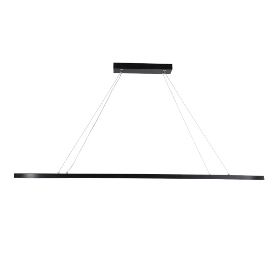 BOLIVAR 61271 Μοντέρνο Κρεμαστό Φωτιστικό Οροφής LED 54W 6210lm 360° AC 220-240V IP20 Ρυθμιζόμενο Λευκό CCT με Χειριστήριο από 2700K έως 6000K Dimmable - Lumileds SMD Chip - Μαύρο Ματ - Μ120 x Π30 x Υ2cm - 3 Χρόνια Εγγύηση