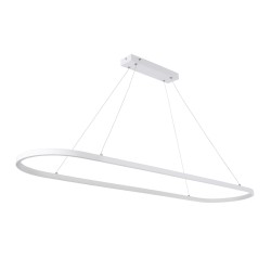 BOLIVAR 61272 Μοντέρνο Κρεμαστό Φωτιστικό Οροφής LED 54W 6210lm 360° AC 220-240V IP20 Ρυθμιζόμενο Λευκό CCT με Χειριστήριο από 2700K έως 6000K Dimmable - Lumileds SMD Chip - Λευκό Ματ - Μ120 x Π30 x Υ2cm - 3 Χρόνια Εγγύηση