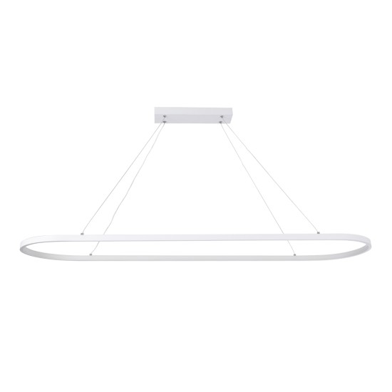 BOLIVAR 61272 Μοντέρνο Κρεμαστό Φωτιστικό Οροφής LED 54W 6210lm 360° AC 220-240V IP20 Ρυθμιζόμενο Λευκό CCT με Χειριστήριο από 2700K έως 6000K Dimmable - Lumileds SMD Chip - Λευκό Ματ - Μ120 x Π30 x Υ2cm - 3 Χρόνια Εγγύηση