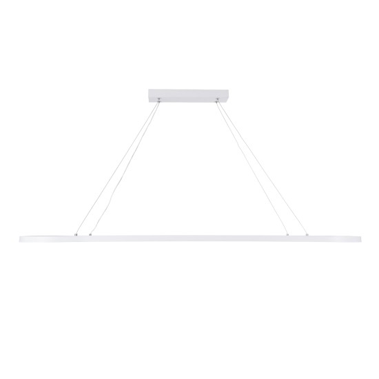 BOLIVAR 61272 Μοντέρνο Κρεμαστό Φωτιστικό Οροφής LED 54W 6210lm 360° AC 220-240V IP20 Ρυθμιζόμενο Λευκό CCT με Χειριστήριο από 2700K έως 6000K Dimmable - Lumileds SMD Chip - Λευκό Ματ - Μ120 x Π30 x Υ2cm - 3 Χρόνια Εγγύηση