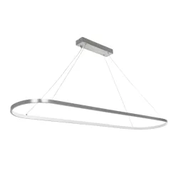 BOLIVAR 61273 Μοντέρνο Κρεμαστό Φωτιστικό Οροφής LED 54W 6210lm 360° AC 220-240V IP20 Ρυθμιζόμενο Λευκό CCT με Χειριστήριο από 2700K έως 6000K Dimmable - Lumileds SMD Chip - Νίκελ Βούρτσας - Μ120 x Π30 x Υ2cm - 3 Χρόνια Εγγύηση