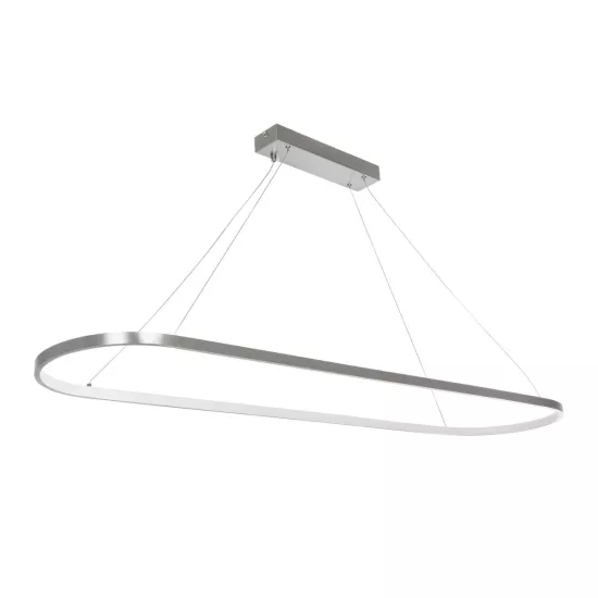 BOLIVAR 61273 Μοντέρνο Κρεμαστό Φωτιστικό Οροφής LED 54W 6210lm 360° AC 220-240V IP20 Ρυθμιζόμενο Λευκό CCT με Χειριστήριο από 2700K έως 6000K Dimmable - Lumileds SMD Chip - Νίκελ Βούρτσας - Μ120 x Π30 x Υ2cm - 3 Χρόνια Εγγύηση