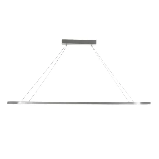 BOLIVAR 61273 Μοντέρνο Κρεμαστό Φωτιστικό Οροφής LED 54W 6210lm 360° AC 220-240V IP20 Ρυθμιζόμενο Λευκό CCT με Χειριστήριο από 2700K έως 6000K Dimmable - Lumileds SMD Chip - Νίκελ Βούρτσας - Μ120 x Π30 x Υ2cm - 3 Χρόνια Εγγύηση