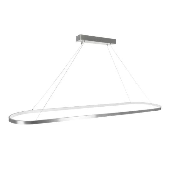 BOLIVAR 61273 Μοντέρνο Κρεμαστό Φωτιστικό Οροφής LED 54W 6210lm 360° AC 220-240V IP20 Ρυθμιζόμενο Λευκό CCT με Χειριστήριο από 2700K έως 6000K Dimmable - Lumileds SMD Chip - Νίκελ Βούρτσας - Μ120 x Π30 x Υ2cm - 3 Χρόνια Εγγύηση