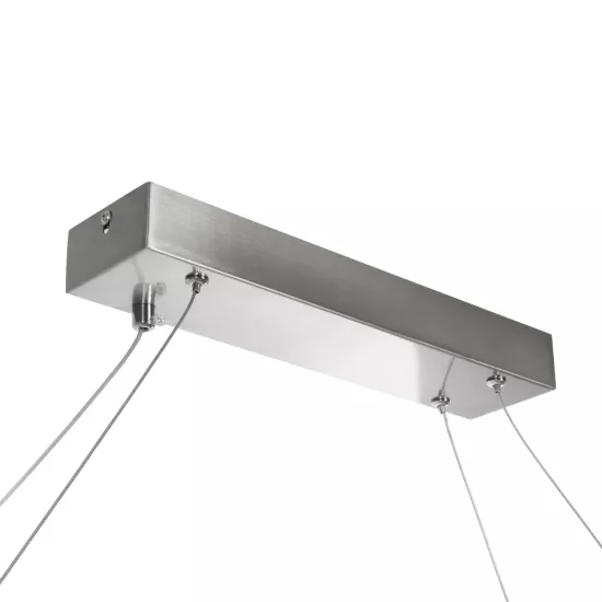 BOLIVAR 61273 Μοντέρνο Κρεμαστό Φωτιστικό Οροφής LED 54W 6210lm 360° AC 220-240V IP20 Ρυθμιζόμενο Λευκό CCT με Χειριστήριο από 2700K έως 6000K Dimmable - Lumileds SMD Chip - Νίκελ Βούρτσας - Μ120 x Π30 x Υ2cm - 3 Χρόνια Εγγύηση