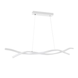 MORALES 61276 Μοντέρνο Κρεμαστό Φωτιστικό Οροφής LED 54W 6048lm 300° AC 220-240V IP20 Ρυθμιζόμενο Λευκό CCT με Χειριστήριο από 2700K έως 6000K Dimmable - Lumileds SMD Chip - Λευκό Ματ - Μ90 x Π14 x Υ14cm - 3 Χρόνια Εγγύηση