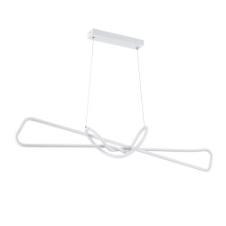 DOLORES 61280 Μοντέρνο Κρεμαστό Φωτιστικό Οροφής LED 105W 11760lm 300° AC 220-240V IP20 Ρυθμιζόμενο Λευκό CCT με Χειριστήριο από 2700K έως 6000K Dimmable - Lumileds SMD Chip - Λευκό Ματ - Μ110 x Π17 x Υ17.5cm - 3 Χρόνια Εγγύηση