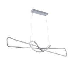 DOLORES 61281 Μοντέρνο Κρεμαστό Φωτιστικό Οροφής LED 105W 11760lm 300° AC 220-240V IP20 Ρυθμιζόμενο Λευκό CCT με Χειριστήριο από 2700K έως 6000K Dimmable - Lumileds SMD Chip - Νίκελ Βούρτσας - Μ110 x Π17 x Υ17.5cm - 3 Χρόνια Εγγύηση