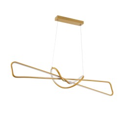 DOLORES 61282 Μοντέρνο Κρεμαστό Φωτιστικό Οροφής LED 105W 11760lm 300° AC 220-240V IP20 Ρυθμιζόμενο Λευκό CCT με Χειριστήριο από 2700K έως 6000K Dimmable - Lumileds SMD Chip - Χρυσό Βούρτσας - Μ110 x Π17 x Υ17.5cm - 3 Χρόνια Εγγύηση