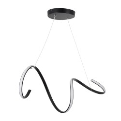 SPIRALE 61283 Μοντέρνο Κρεμαστό Φωτιστικό Οροφής LED 75W 8400lm 300° AC 220-240V IP20 Ρυθμιζόμενο Λευκό CCT με Χειριστήριο από 2700K έως 6000K Dimmable - Lumileds SMD Chip - Μαύρο Ματ - Μ72 x Π25 x Υ30cm - 3 Χρόνια Εγγύηση