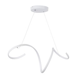 SPIRALE 61284 Μοντέρνο Κρεμαστό Φωτιστικό Οροφής LED 75W 8400lm 300° AC 220-240V IP20 Ρυθμιζόμενο Λευκό CCT με Χειριστήριο από 2700K έως 6000K Dimmable - Lumileds SMD Chip - Λευκό Ματ - Μ72 x Π25 x Υ30cm - 3 Χρόνια Εγγύηση