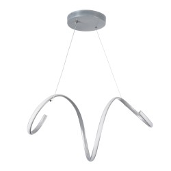 SPIRALE 61285 Μοντέρνο Κρεμαστό Φωτιστικό Οροφής LED 75W 8400lm 300° AC 220-240V IP20 Ρυθμιζόμενο Λευκό CCT με Χειριστήριο από 2700K έως 6000K Dimmable - Lumileds SMD Chip - Νίκελ Βούρτσας - Μ72 x Π25 x Υ30cm - 3 Χρόνια Εγγύηση