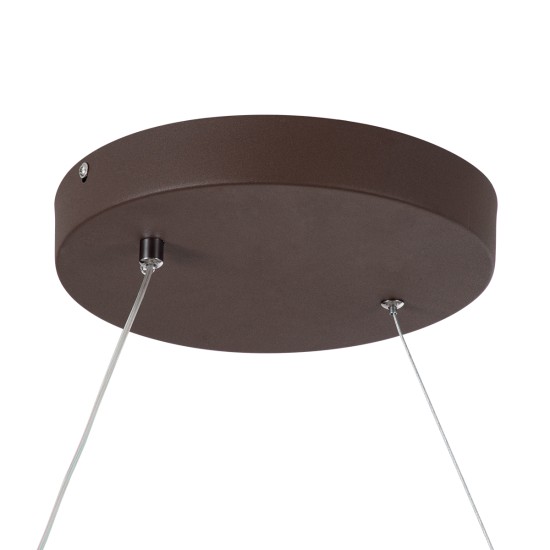 SPIRALE 61287 Μοντέρνο Κρεμαστό Φωτιστικό Οροφής LED 75W 8400lm 300° AC 220-240V IP20 Ρυθμιζόμενο Λευκό CCT με Χειριστήριο από 2700K έως 6000K Dimmable - Lumileds SMD Chip - Καφέ Ματ - Μ72 x Π25 x Υ30cm - 3 Χρόνια Εγγύηση