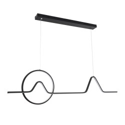 WINDY 61292 Μοντέρνο Κρεμαστό Φωτιστικό Οροφής LED 67W 7504lm 300° AC 220-240V IP20 Ρυθμιζόμενο Λευκό CCT με Χειριστήριο από 2700K έως 6000K Dimmable - Lumileds SMD Chip - Μαύρο Ματ - Μ120 x Π4 x Υ30cm - 3 Χρόνια Εγγύηση