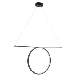 ROME 61294 Μοντέρνο Κρεμαστό Φωτιστικό Οροφής LED 24W 2640lm 200° AC 220-240V IP20 Ρυθμιζόμενο Λευκό CCT με On/Off 2700K/4500K/6000K - Lumileds SMD Chip - Μαύρο Ματ - Μ65.5 x Π4 x Υ33cm - 3 Χρόνια Εγγύηση