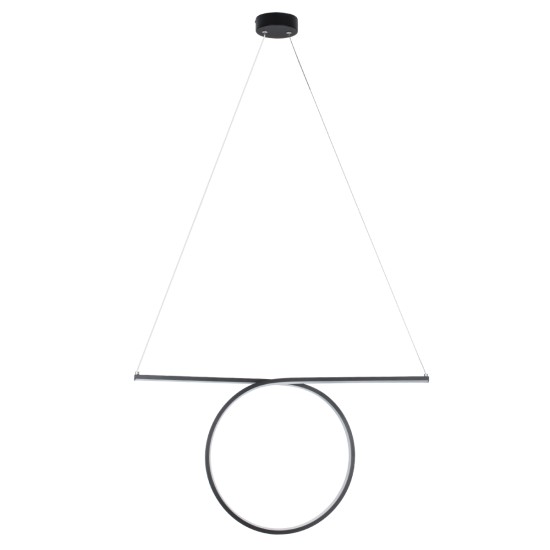 ROME 61294 Μοντέρνο Κρεμαστό Φωτιστικό Οροφής LED 24W 2640lm 200° AC 220-240V IP20 Ρυθμιζόμενο Λευκό CCT με On/Off 2700K/4500K/6000K - Lumileds SMD Chip - Μαύρο Ματ - Μ65.5 x Π4 x Υ33cm - 3 Χρόνια Εγγύηση