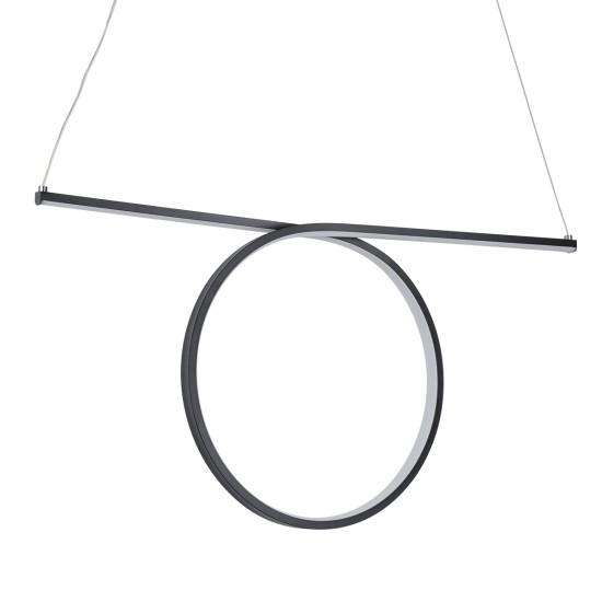 ROME 61294 Μοντέρνο Κρεμαστό Φωτιστικό Οροφής LED 24W 2640lm 200° AC 220-240V IP20 Ρυθμιζόμενο Λευκό CCT με On/Off 2700K/4500K/6000K - Lumileds SMD Chip - Μαύρο Ματ - Μ65.5 x Π4 x Υ33cm - 3 Χρόνια Εγγύηση