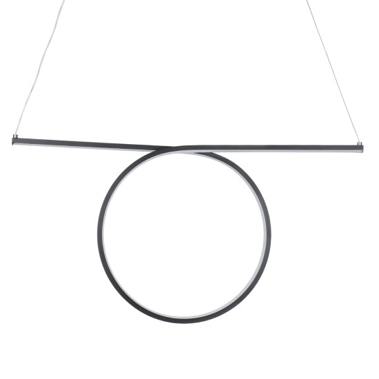 ROME 61294 Μοντέρνο Κρεμαστό Φωτιστικό Οροφής LED 24W 2640lm 200° AC 220-240V IP20 Ρυθμιζόμενο Λευκό CCT με On/Off 2700K/4500K/6000K - Lumileds SMD Chip - Μαύρο Ματ - Μ65.5 x Π4 x Υ33cm - 3 Χρόνια Εγγύηση