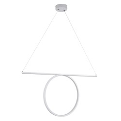 ROME 61295 Μοντέρνο Κρεμαστό Φωτιστικό Οροφής LED 24W 2640lm 200° AC 220-240V IP20 Ρυθμιζόμενο Λευκό CCT με On/Off 2700K/4500K/6000K - Lumileds SMD Chip - Λευκό Ματ - Μ65.5 x Π4 x Υ33cm - 3 Χρόνια Εγγύηση