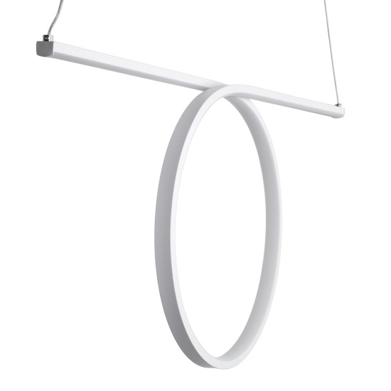 ROME 61295 Μοντέρνο Κρεμαστό Φωτιστικό Οροφής LED 24W 2640lm 200° AC 220-240V IP20 Ρυθμιζόμενο Λευκό CCT με On/Off 2700K/4500K/6000K - Lumileds SMD Chip - Λευκό Ματ - Μ65.5 x Π4 x Υ33cm - 3 Χρόνια Εγγύηση