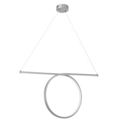 ROME 61296 Μοντέρνο Κρεμαστό Φωτιστικό Οροφής LED 24W 2640lm 200° AC 220-240V IP20 Ρυθμιζόμενο Λευκό CCT με On/Off 2700K/4500K/6000K - Lumileds SMD Chip - Νίκελ Βούρτσας - Μ65.5 x Π4 x Υ33cm - 3 Χρόνια Εγγύηση